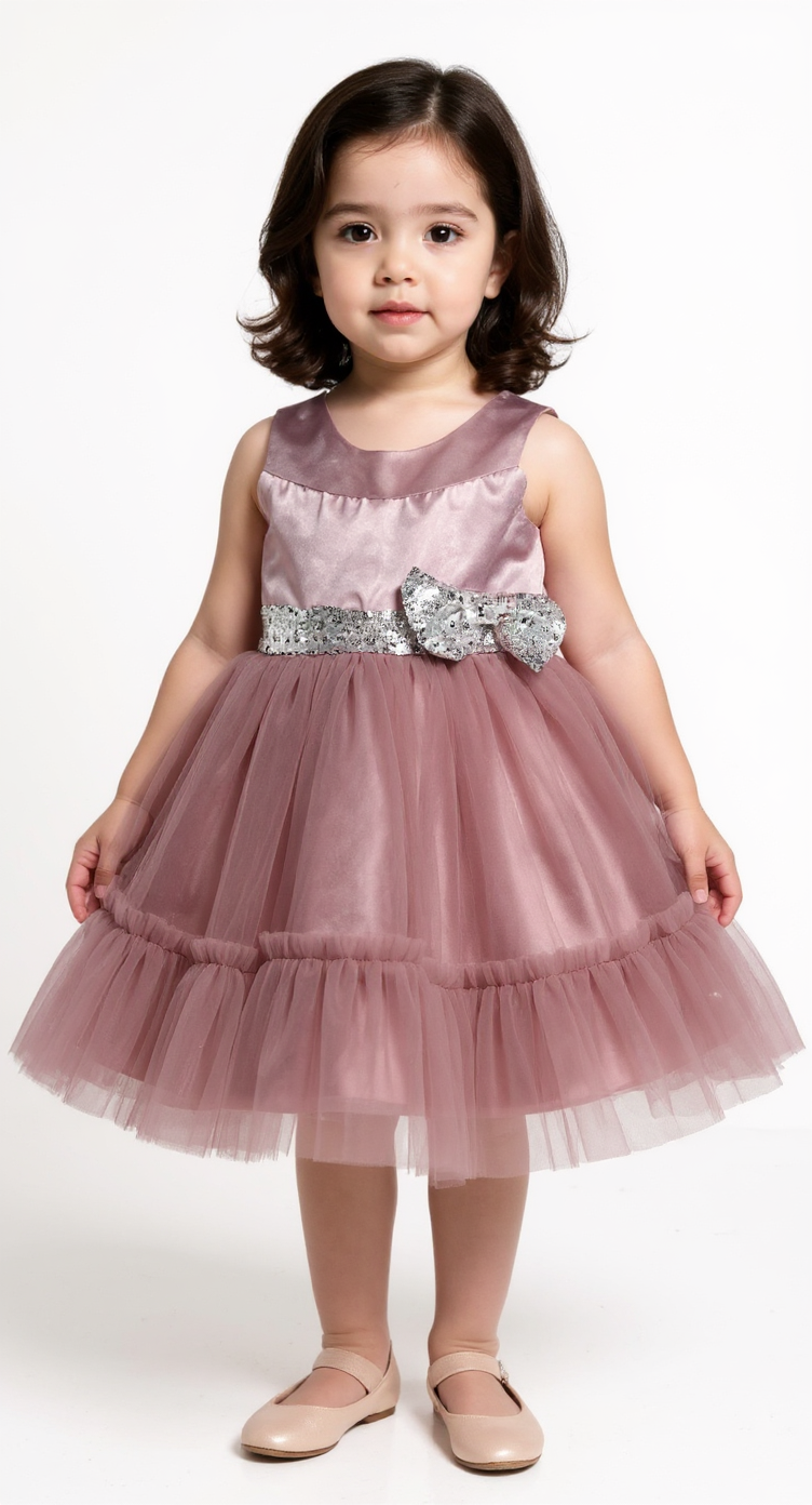 TRENDT NODA ÖNÜ PUL DETAYI ARKASI KURDELELİ GÜL KURUSU RENK ABİYE