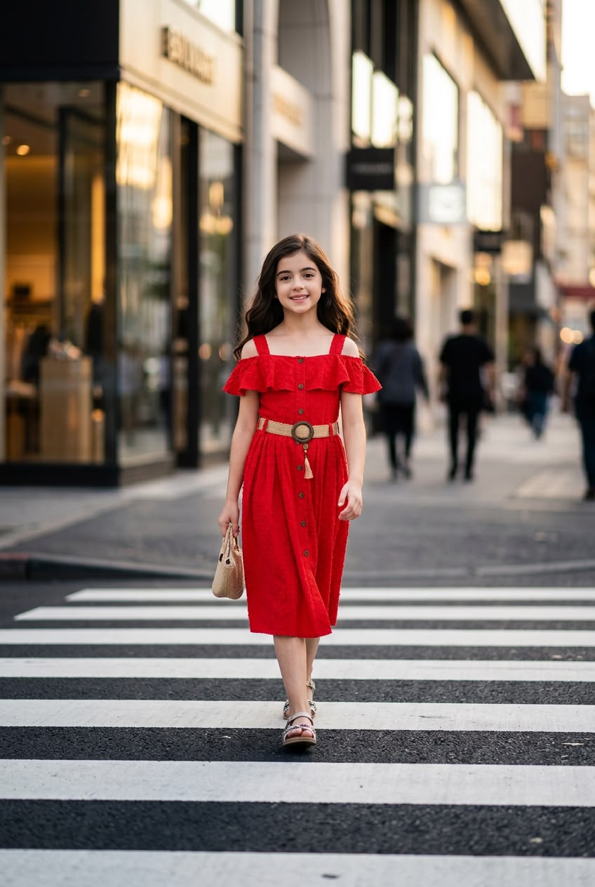 TRENDT MODA ÇANTALI BOYDAN DÜĞMELİ ELBİSE